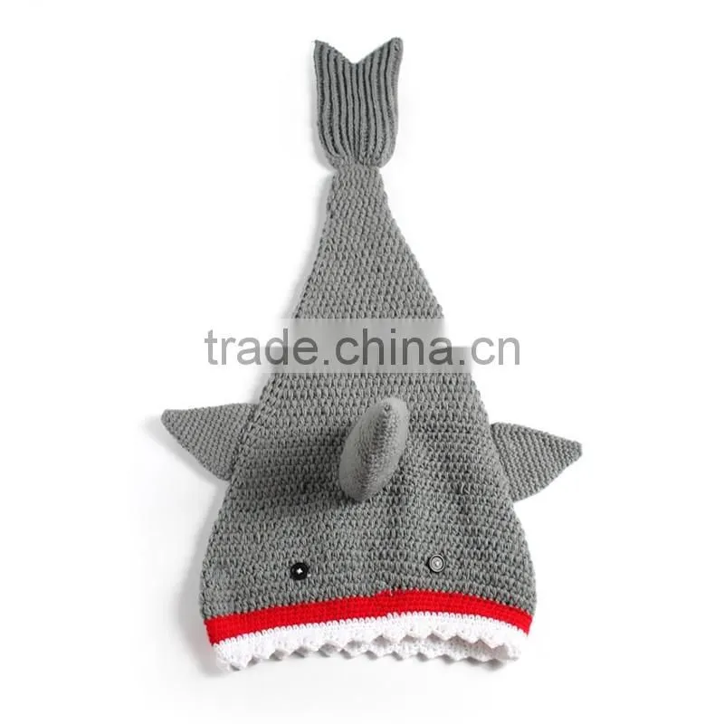 wholesale crochet shark photo props bag for newborn infant LBP20160218-17