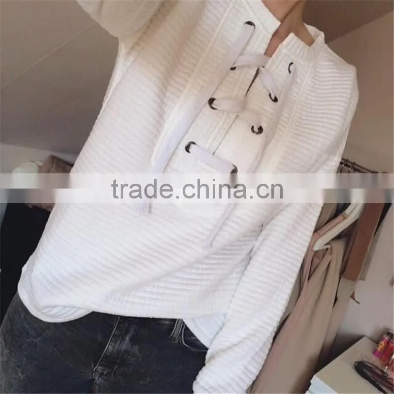 Runwaylover 079 Hot Sale 2017 Ladies Fashion Hoodie With Tie