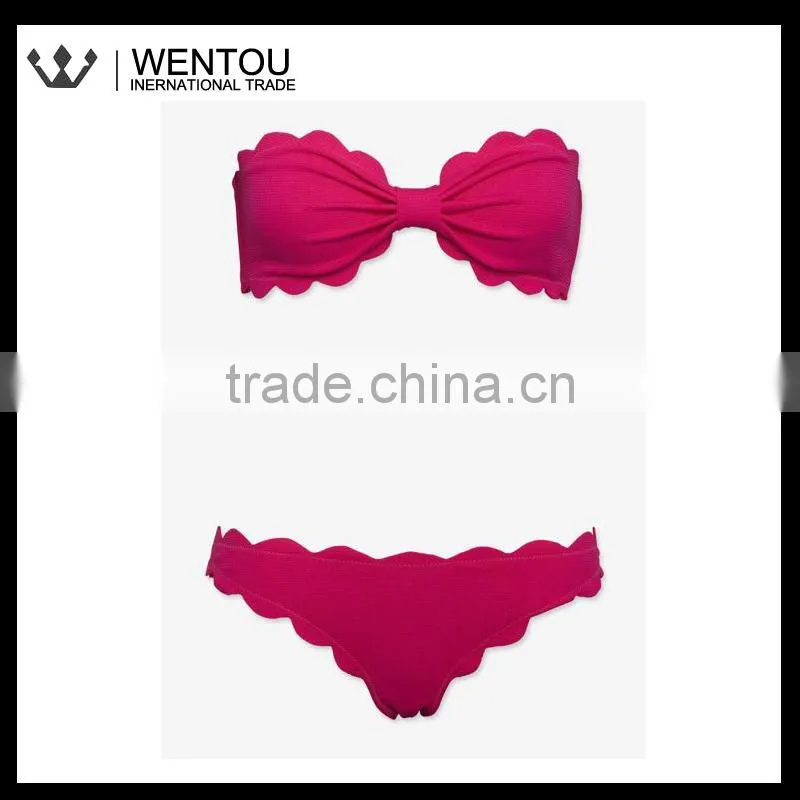 Personalized Scalloped Bandeau Bikini