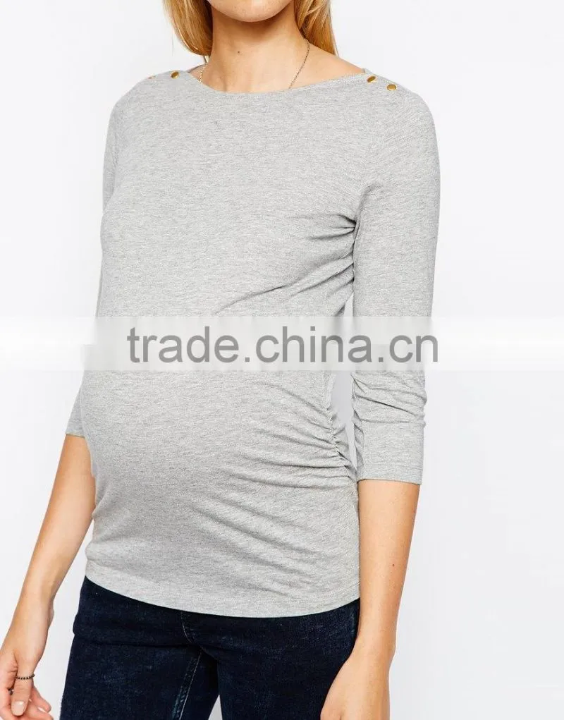 New Look Maternity 3/4 Sleeve Boatneck Top