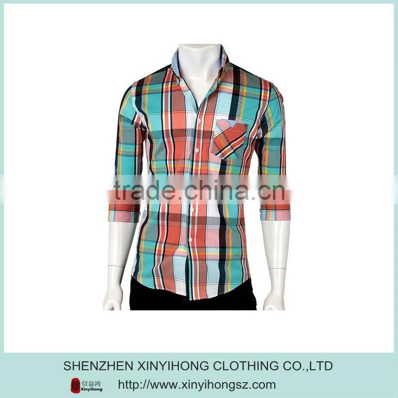 Latest Design 100% Cotton Casual Banded Collar Shirts For Men