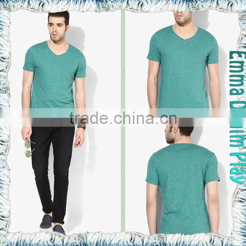 2017 Mens Basic Plain Design Short Sleeves V-Neck T Shirts