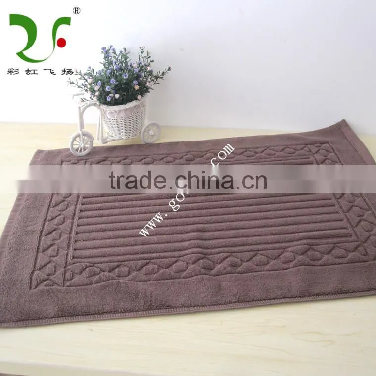woven logo hotel bathroom shower foot towel mat