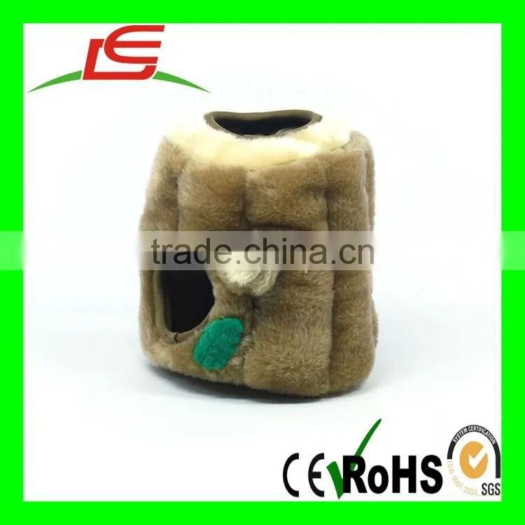 R0928 Brown hollow squirrel dog house plush with three squirrel