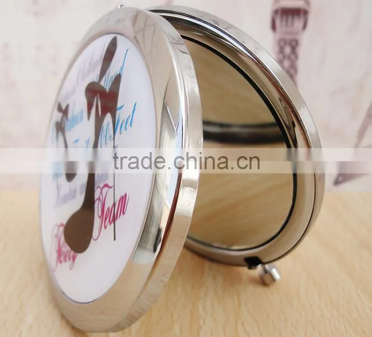 Double Sied Folded Makeup Cosmetic Stainless Steel Folding Mirror