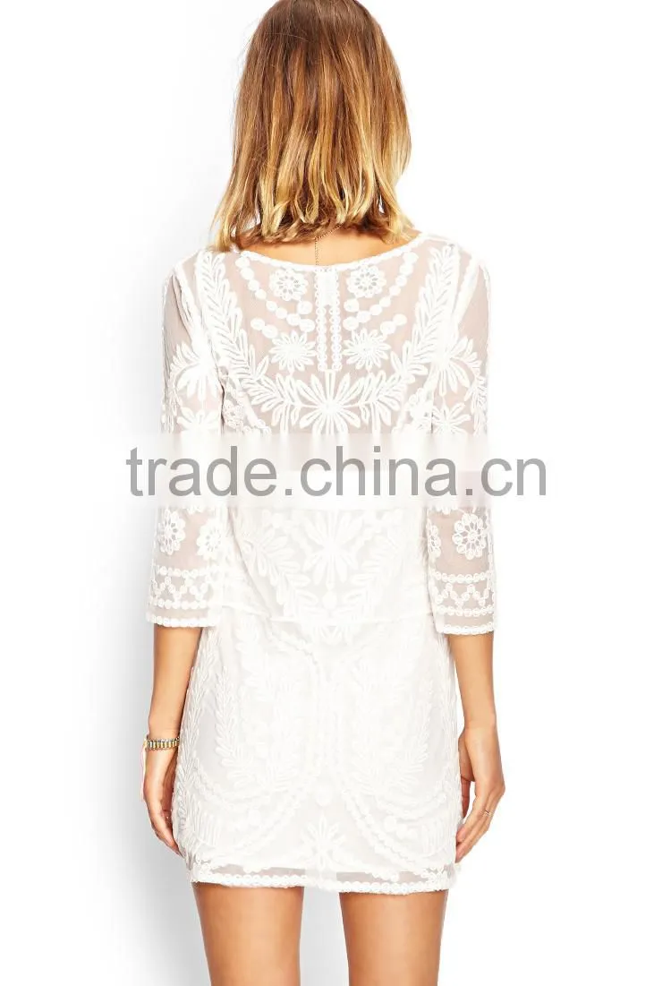 embroidered lace dress,one-piece-girls-party-dresses