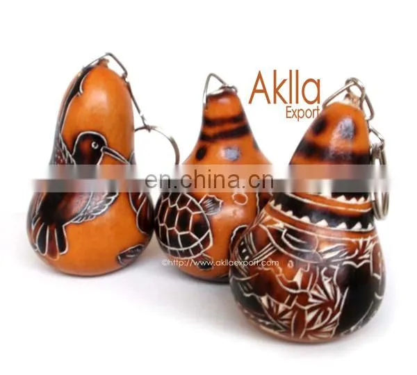Handmade Carved Gourd Keychains