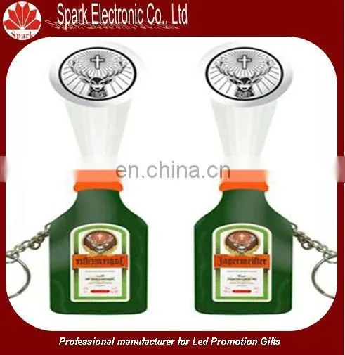 beer bottle jar shape led projector keychain