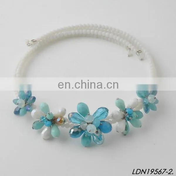 Beaded Choker Necklace with Flower