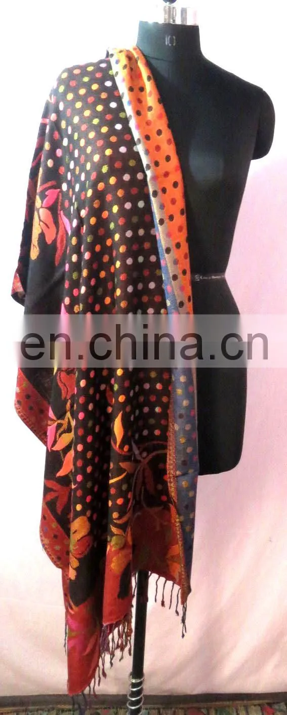 Cashmiri Pashmina Girls Neck Wrap Women Wear Hijab Scarf Girls Dupatta Shawl Wholesale Stole Scarves Designer Floral Print Scarf