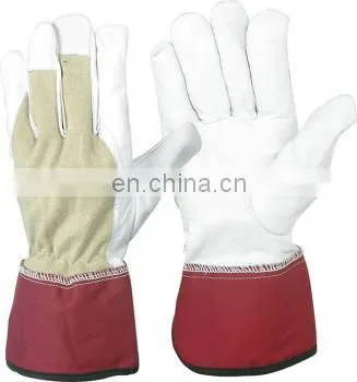 2009 cow split leather gloves/cow crust leather/Yellow Cowhide suede Leather Gloves working gloves Ri-WG-61-Y