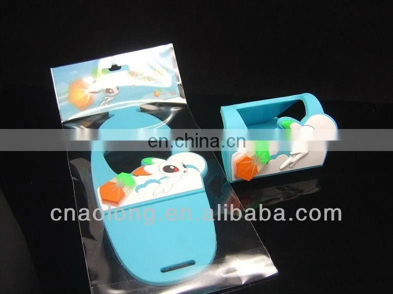 top quality factory price and custom embossed logo soft pvc/rubber cell phone holder for promotion