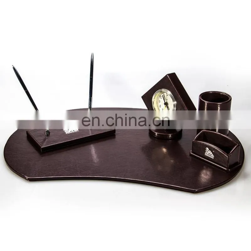2017 Promotion Luxury MDF Desk Set Office Leather Stationery Set