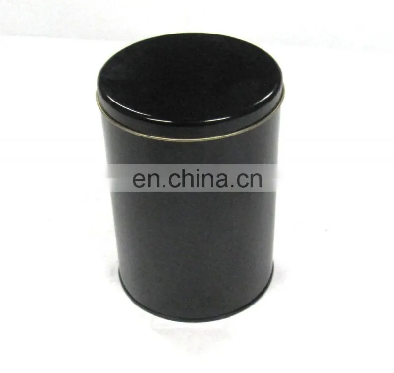 Black Round Metal Tin Box