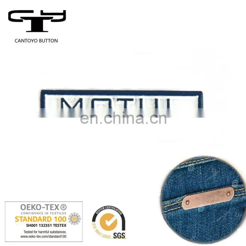 Wholesale Private Design Custom Fashion Name Logo White PU faux Leather Patches Labels for Bag and Jeans