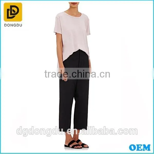2016 Custom Wholesale Hot Sale Open-back Design Lady Cheap Casual T shirt