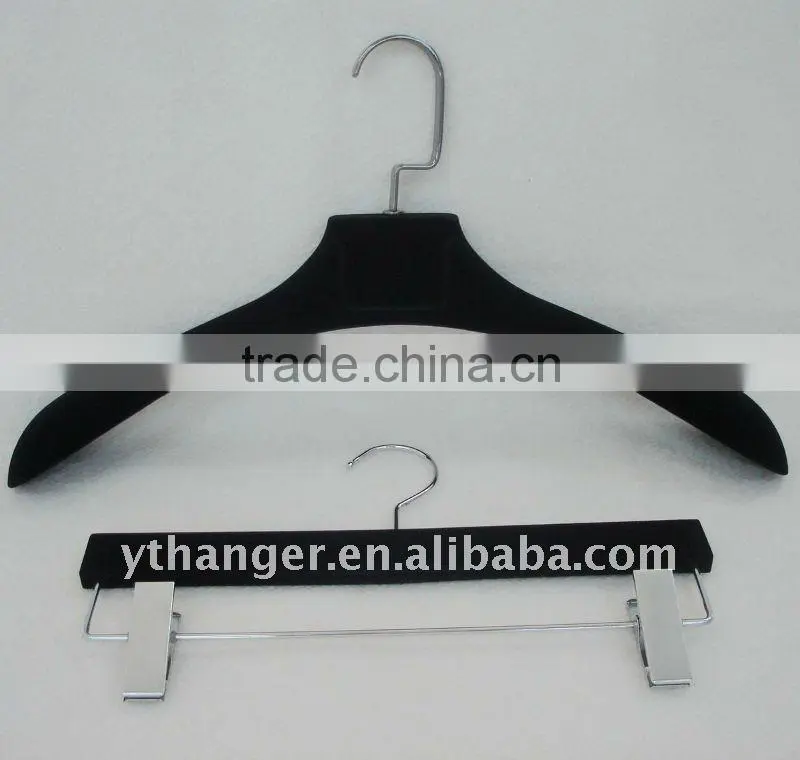 WB31 black velvet hanger for coat and jacket