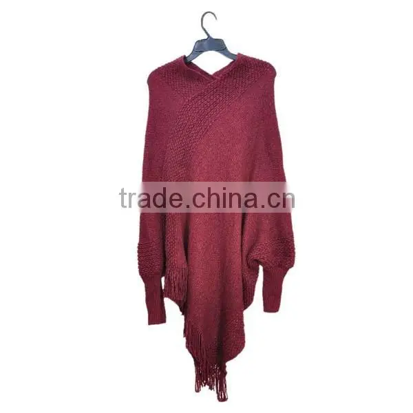 2015 new design women elegant crochet kint overpull cloak