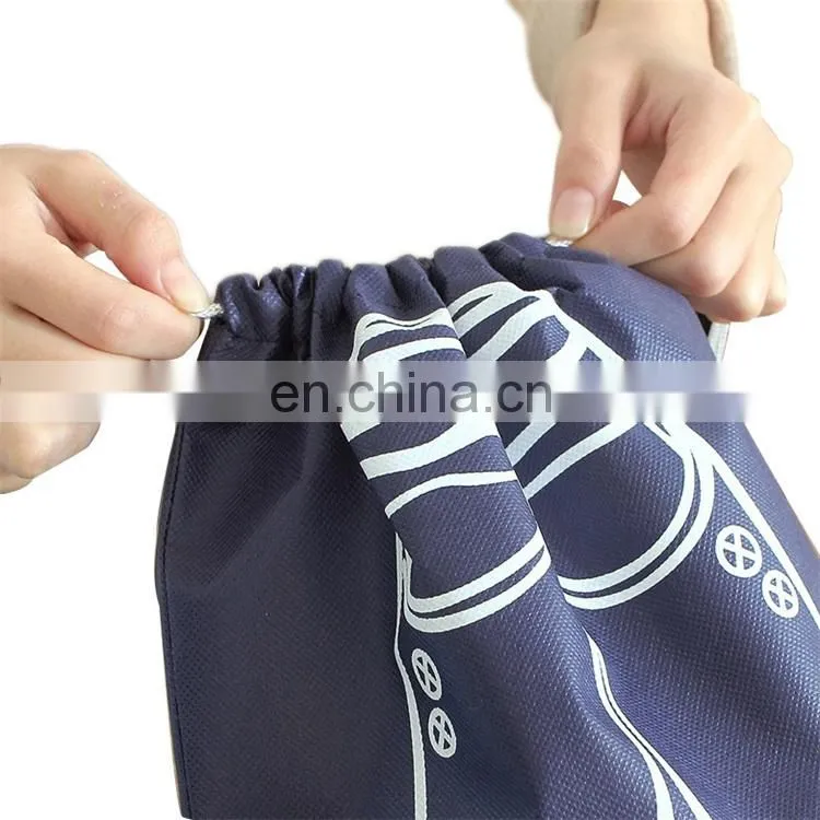 Eco Friendly Shoe Bag Non Woven Drawstring with Custom Logo