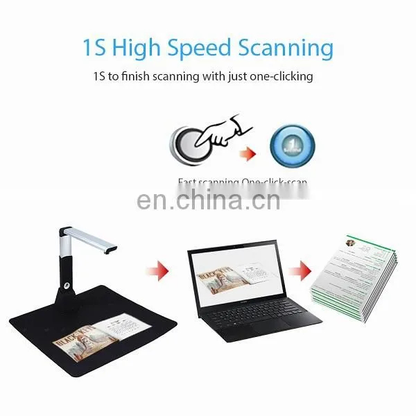 H1000 A3 A4 A5 10Mega 3672x2856 Document Book Photo ID Video Scanner with FHD Camera