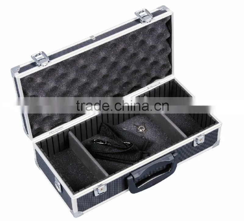 professional aluminum profile portable wine bottle carrying case with lock