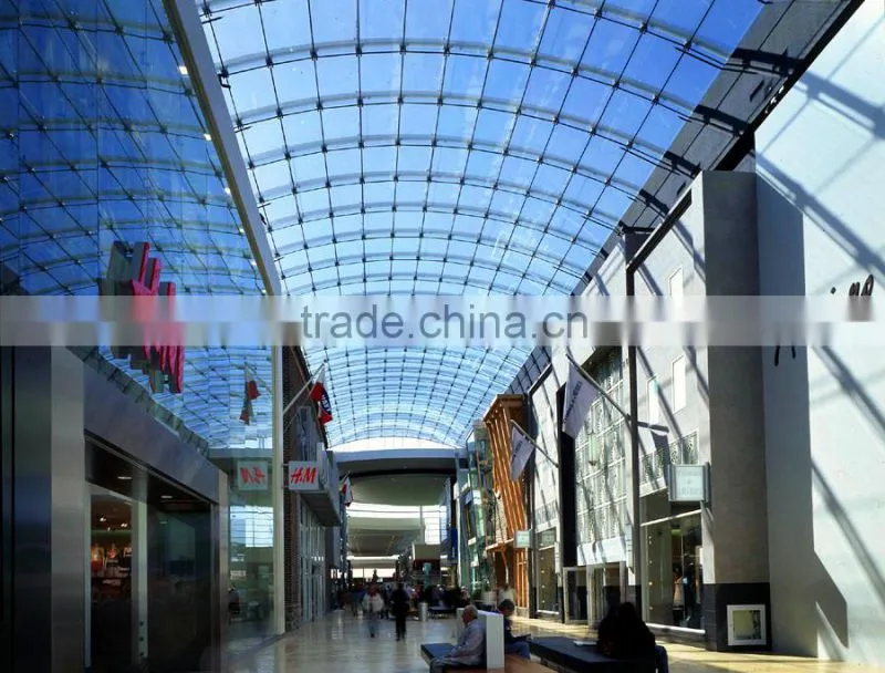 Good appearance low cost steel frame atrium roof