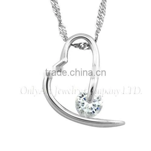 925 sterling silver jewelry heart charm pendant necklace