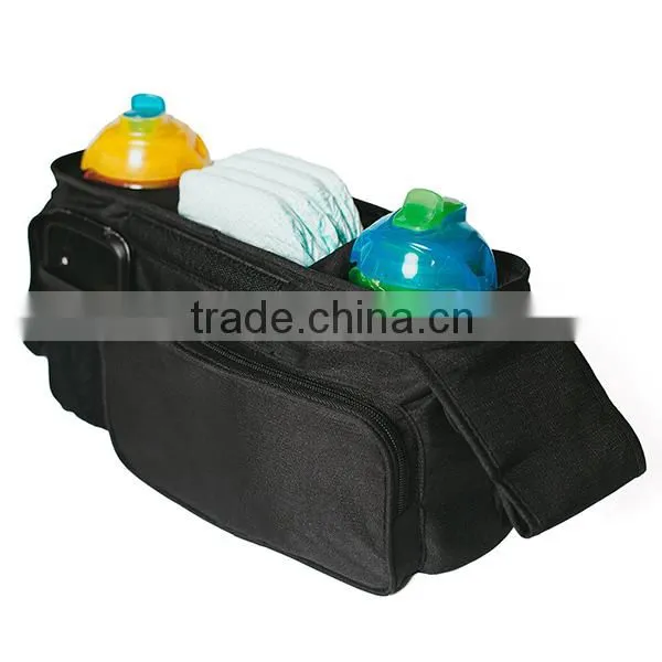 Deluxe Black Stroller Organizer/Baby Diaper Bag Stroller Organizer/Stroller Travel Carry Bag