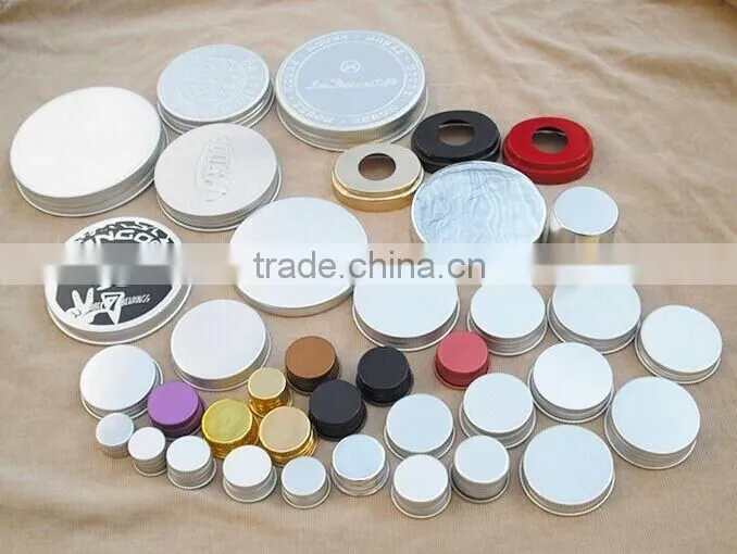 Black aluminum wine screw cap with tamper evident.Aluminum wine tamper evident screw cap