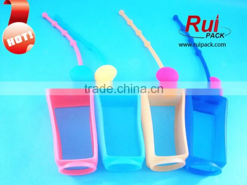 20ml 30ml animal silicone hand sanitizer holder in monkey shape,cute mini shampoo bottle with silicone case