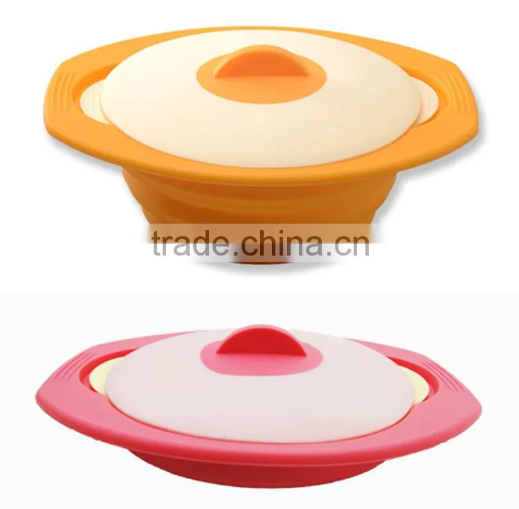 Collapsible Silicone steamer, set of 3, Combine with lid, colander, bowl, BPA FREE, FDA, LFGB, DGCCRF