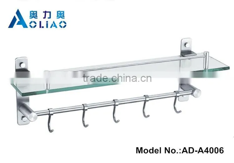 High quality Bathroom accessory stainless steel single bathroom glass platproms