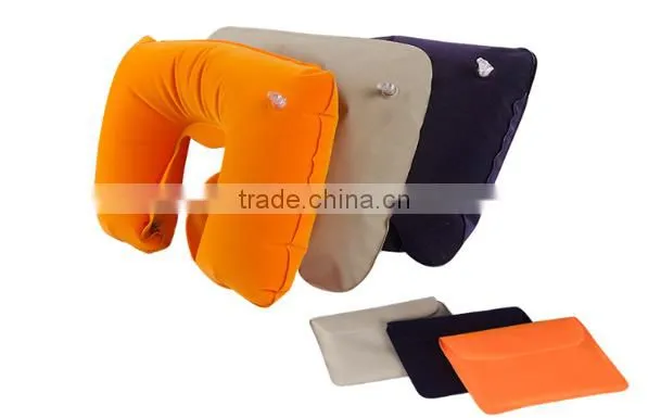 U-Shaped Inflatable Travel Cushion Neck Pillow Soft Camping Air Pillow