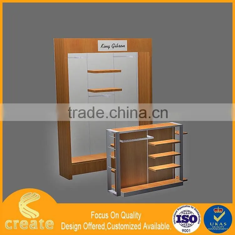Portable clothes store design floor shelving gondola display rack