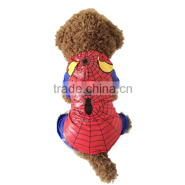 Wholesale Spring and Early Autumn Spider Dog Clothes Raincoat with Inner Mesh Fabric