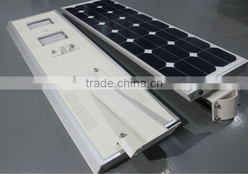 60W bridgelux chip led and high quality monocrystalline silicon import from usa all in one solar street light