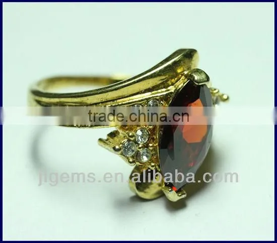 Fashion jewelry bezel setting bronze ring-cubic zirconia ring