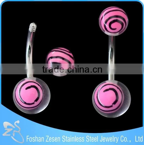 2016 Fancy Barbell Resin Balls Christmas Candy Belly Ring Wholesale