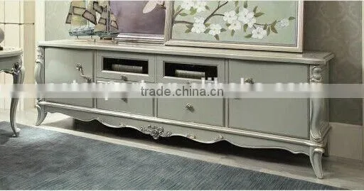 Fench style classic living room furniture wood Tv cabinet