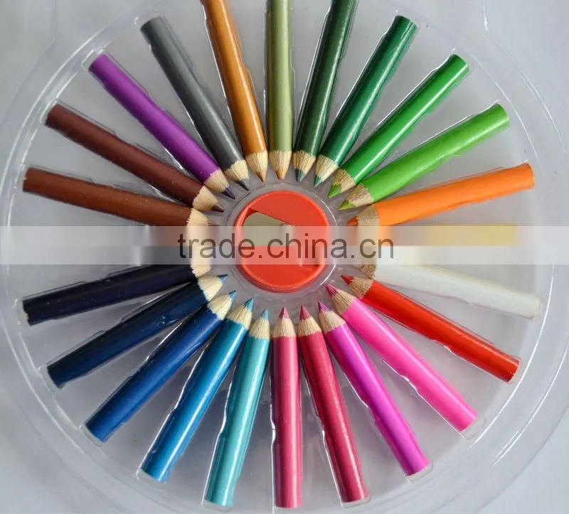 3.5 inch Jambo Color Pencil In CD pencil case Pack with pencil sharpener