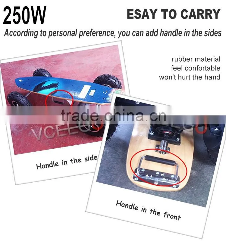 VCEEGO factory Awesome 250w easy to carry electric powered skateboard with brushless motor