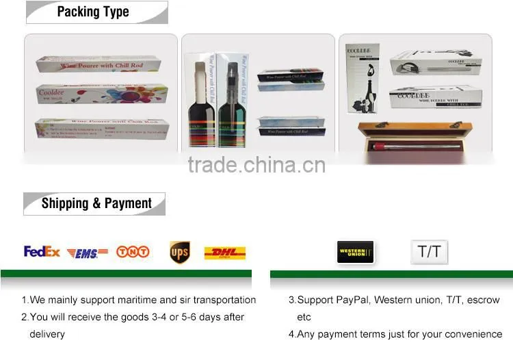 top sale ice beer bottle cooler stick, high quality Wine Chiller Stick