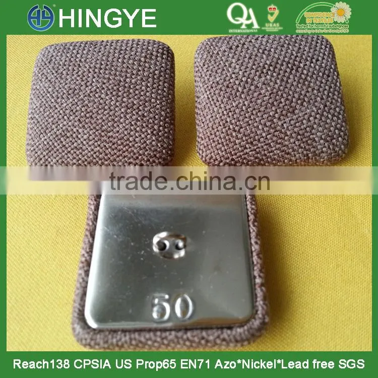 2015 new arrival square shape fabric cover button for garments