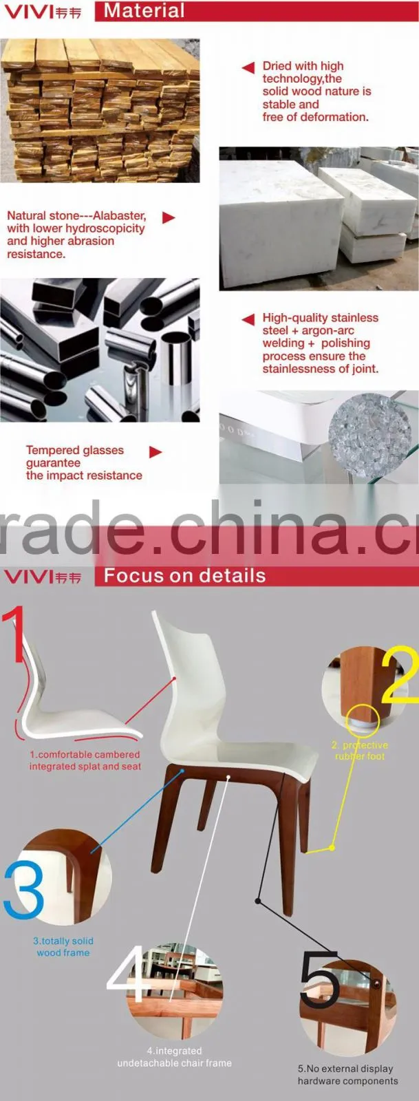2016 hot-sale high quality white solid wood wholesale dining chair