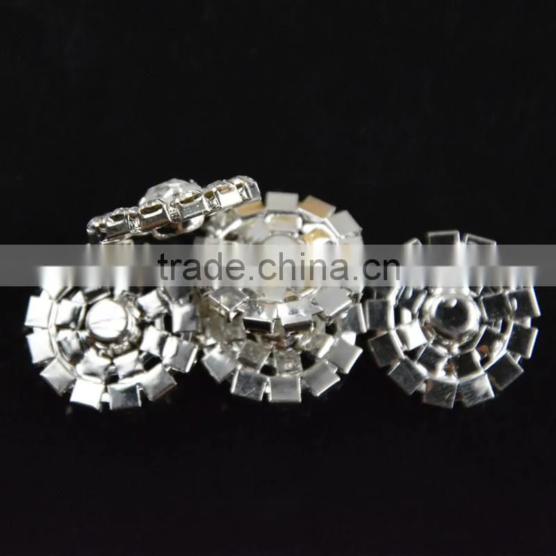 20mm Wholesales Price AAA Quality Alloy Round Flatback Crystal Rhinestone Button for WeddingJewelry Garment Accessory