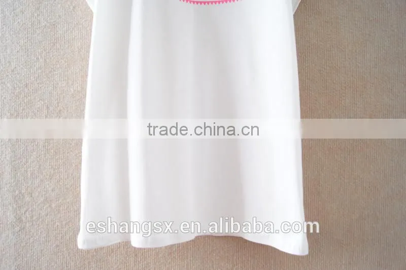 2014 cotton ladies printed batwing sleeve t-shirt