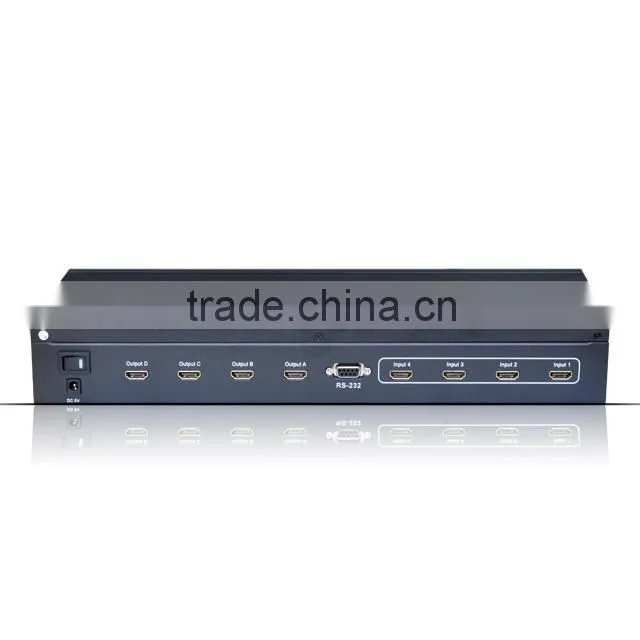 4x4 hdmi matrix switcher with RS23 and remote control