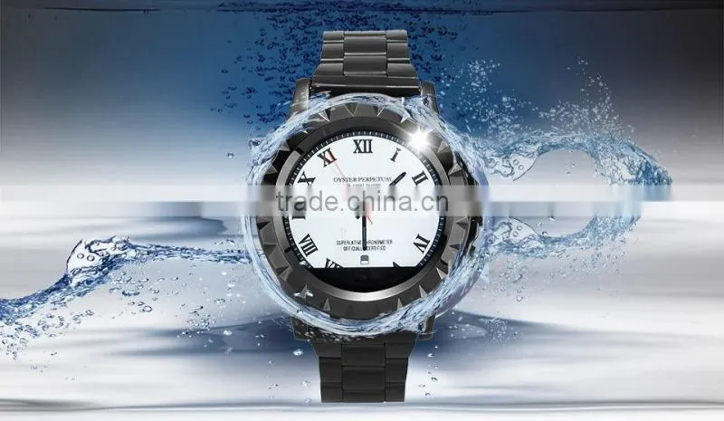 2015 Hi-Tech Metal Body Round Screen Bluetooth Smart watches men