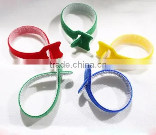Colorful Customized Hook And Loop Tape Cable Ties Organiser Tidy Straps