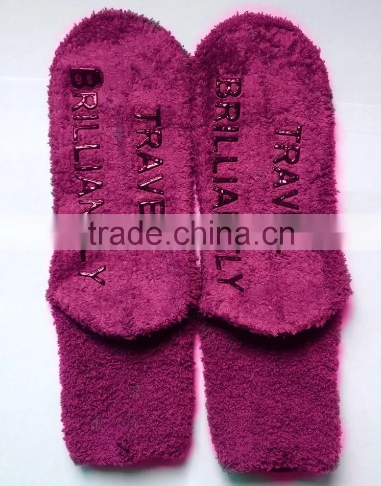 microfiber red antislip socks